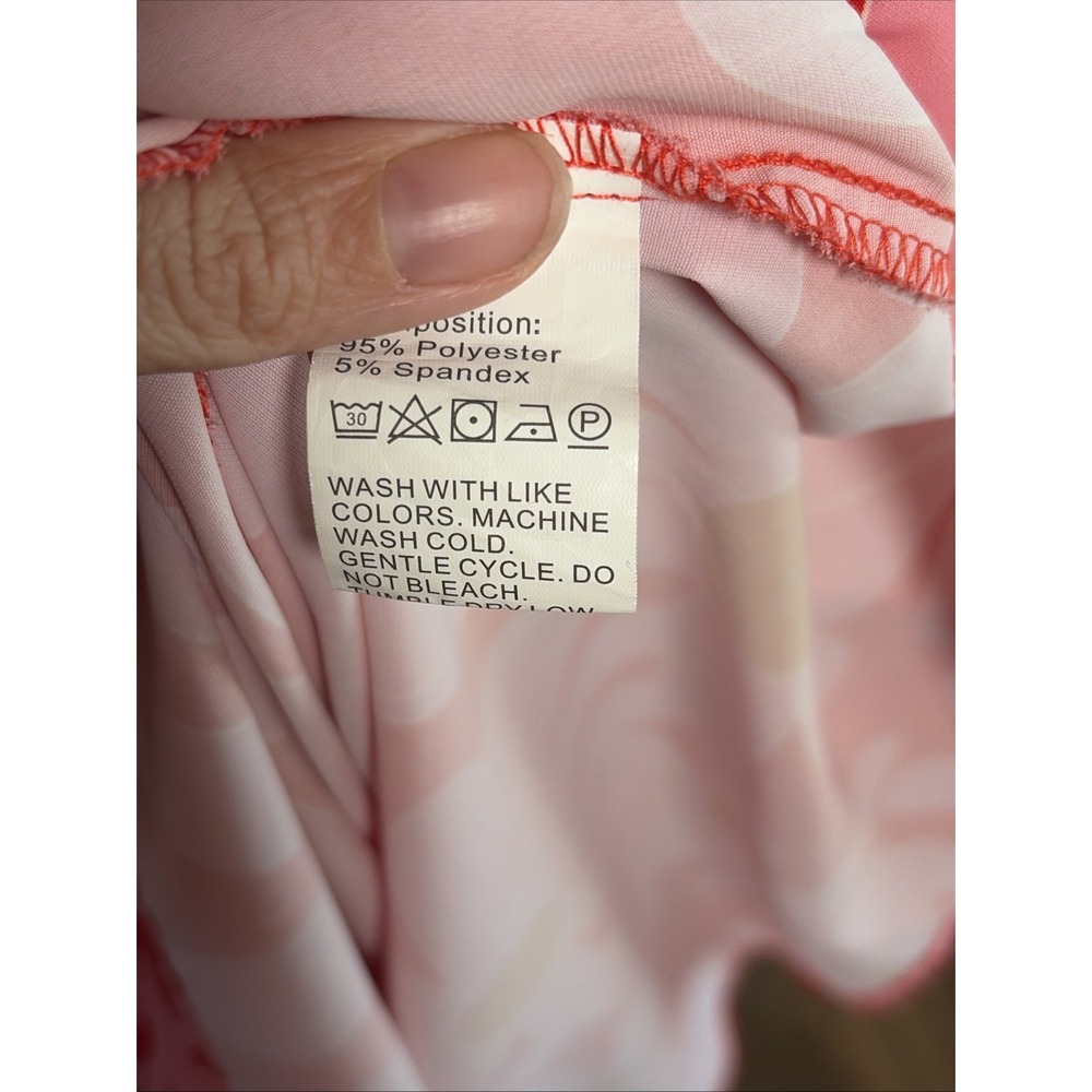 Anna Kaci One Shoulder Smocked Maxi Dress Womens Size Large Pink Red Floral - Picture 5 of 7